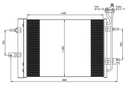 Condensator, climatizare OPEL MERIVA (2003 - 2010) NRF 350034 piesa NOUA