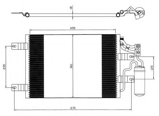 Condensator, climatizare OPEL MERIVA (2003 - 2010) NRF 35646 piesa NOUA
