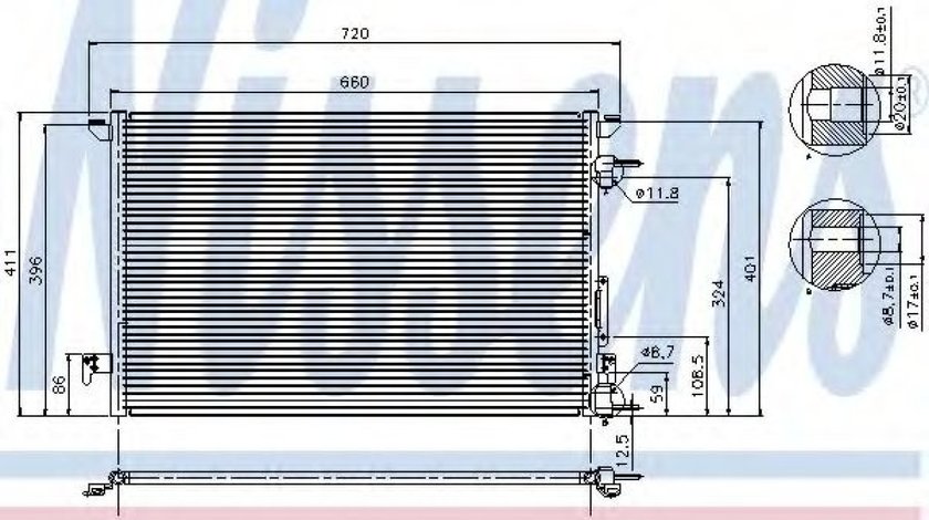 Condensator, climatizare OPEL VECTRA C (2002 - 2016) NISSENS 94597 piesa NOUA