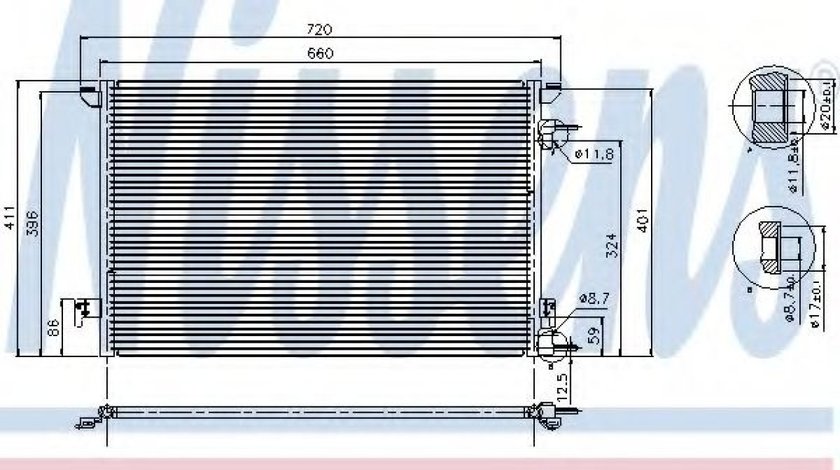 Condensator, climatizare OPEL VECTRA C (2002 - 2016) NISSENS 94598 piesa NOUA
