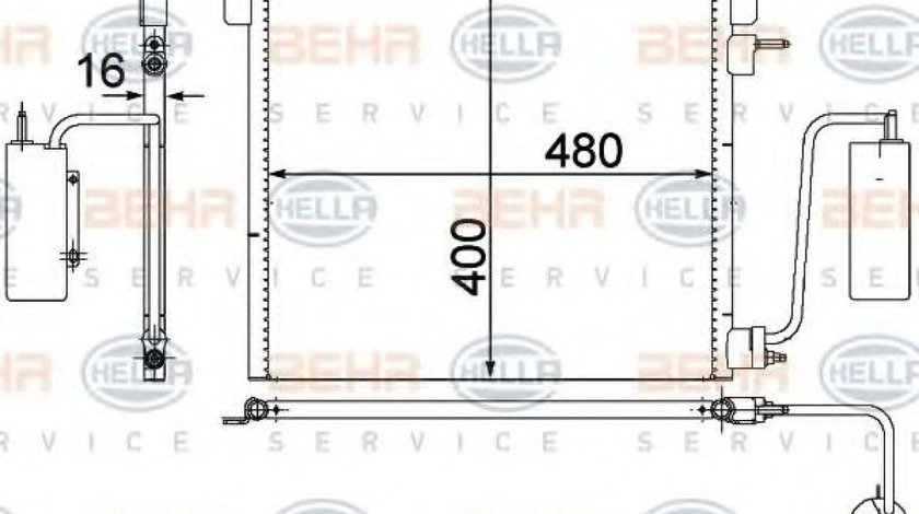 Condensator, climatizare OPEL VECTRA C (2002 - 2016) HELLA 8FC 351 302-541 piesa NOUA