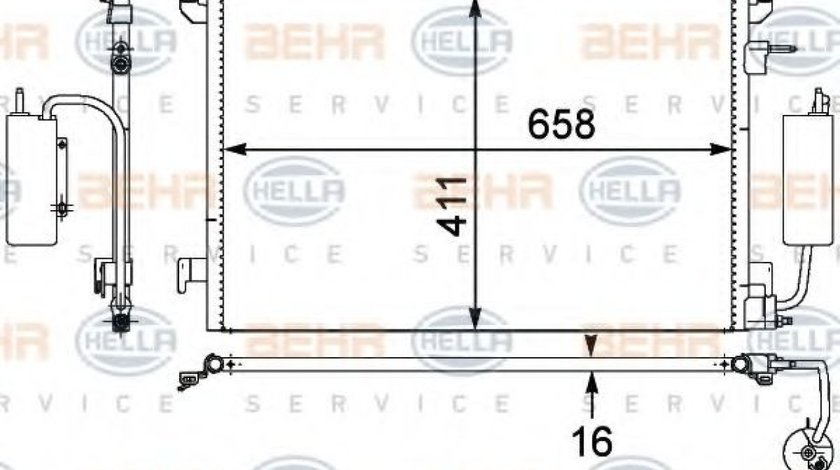 Condensator, climatizare OPEL VECTRA C (2002 - 2016) HELLA 8FC 351 302-531 piesa NOUA