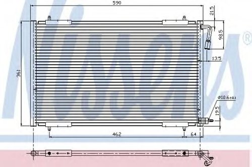 Condensator, climatizare PEUGEOT 206 Hatchback (2A/C) (1998 - 2016) NISSENS 94392 piesa NOUA