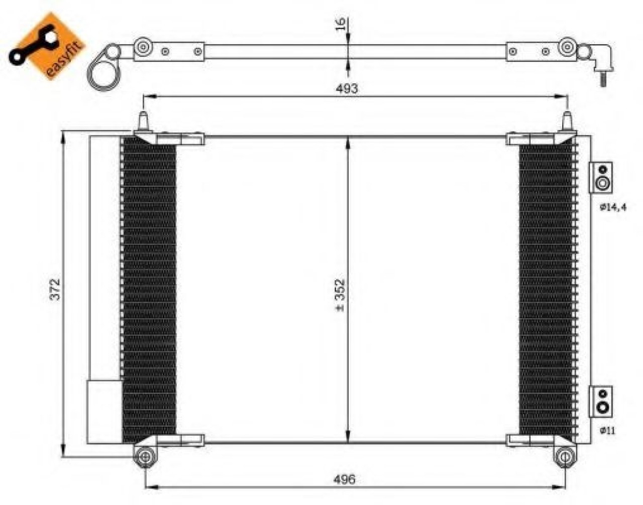 Condensator, climatizare PEUGEOT 206 SW (2E/K) (2002 - 2016) NRF 35899 piesa NOUA