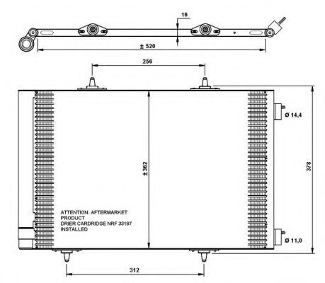 Condensator, climatizare PEUGEOT 207 (WA, WC) (2006 - 2016) NRF 35779 piesa NOUA