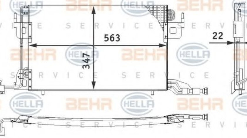 Condensator, climatizare PEUGEOT 306 (7B, N3, N5) (1993 - 2003) HELLA 8FC 351 317-011 piesa NOUA