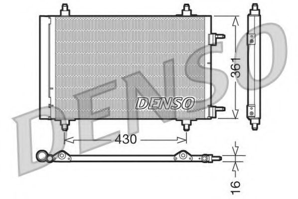 Condensator, climatizare PEUGEOT 307 CC (3B) (2003 - 2016) DENSO DCN07019 piesa NOUA