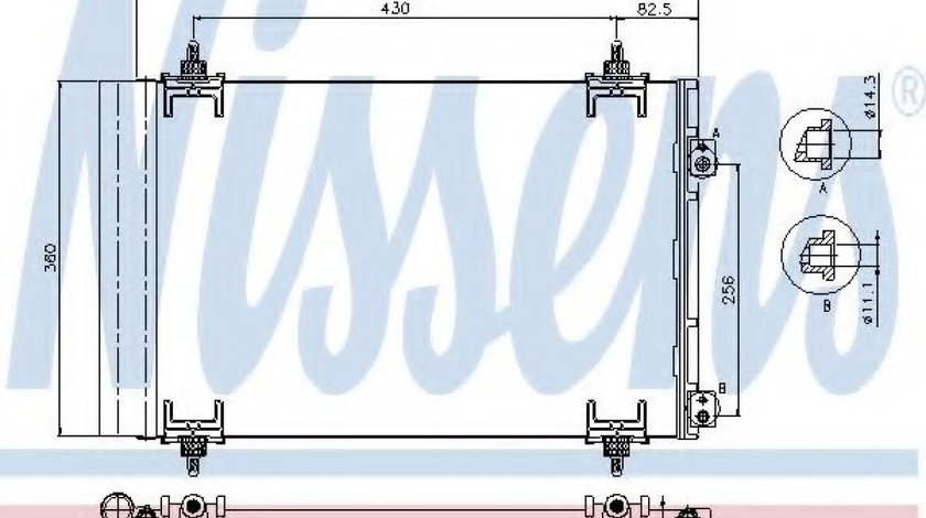 Condensator, climatizare PEUGEOT 308 CC (2009 - 2016) NISSENS 94826 piesa NOUA
