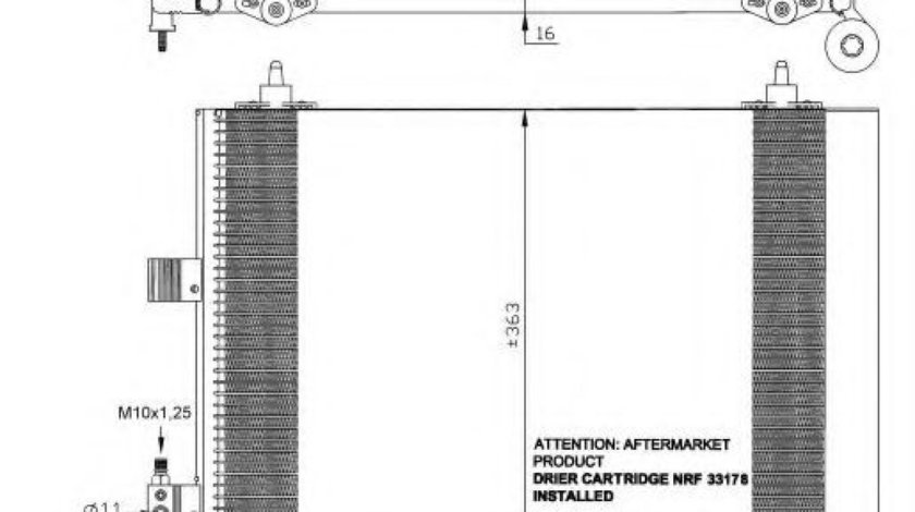 Condensator, climatizare PEUGEOT 406 (8B) (1995 - 2005) NRF 35437 piesa NOUA