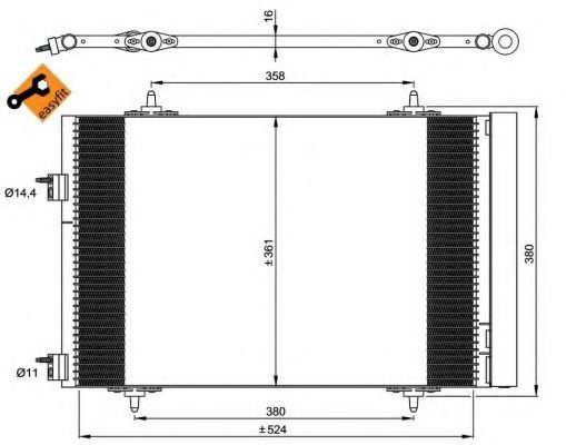 Condensator, climatizare PEUGEOT 508 (2010 - 2016) NRF 35945 piesa NOUA