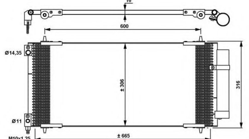 Condensator, climatizare PEUGEOT 607 (9D, 9U) (2000 - 2016) NRF 35905 piesa NOUA