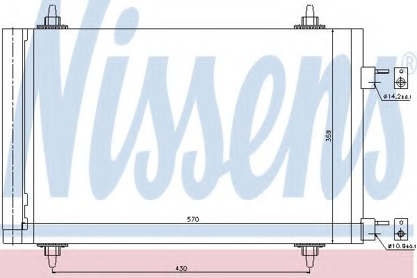 Condensator, climatizare PEUGEOT PARTNER (2008 - 2016) NISSENS 94758 piesa NOUA