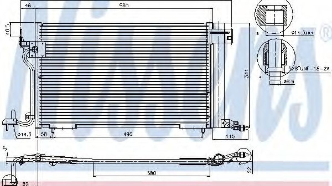 Condensator, climatizare PEUGEOT PARTNER caroserie (5) (1996 - 2012) NISSENS 94313 piesa NOUA