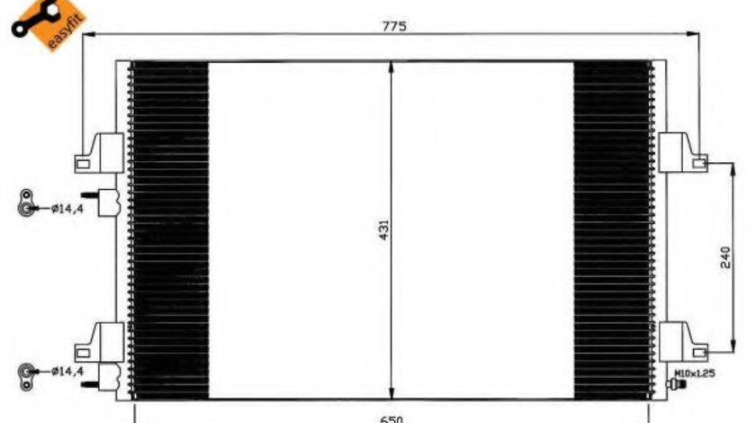 Condensator, climatizare RENAULT ESPACE III (JE0) (1996 - 2002) NRF 35557 piesa NOUA