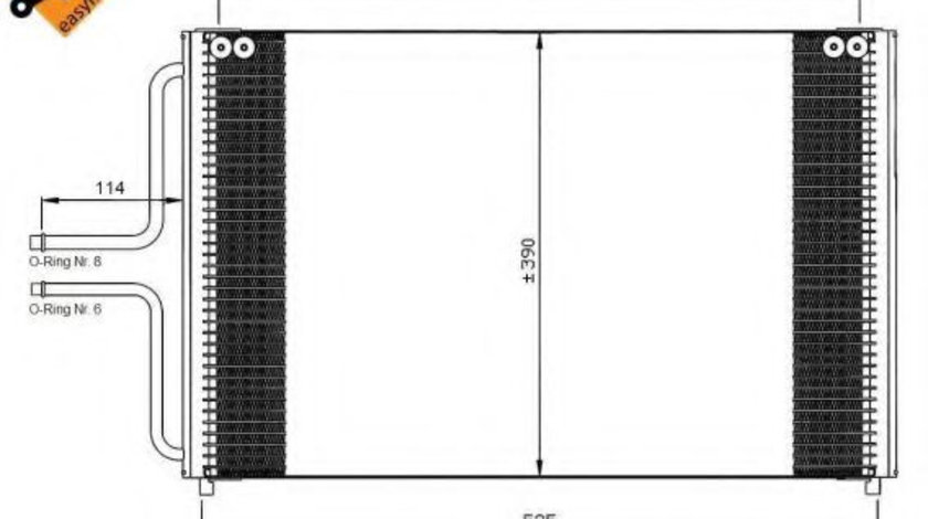 Condensator, climatizare RENAULT LAGUNA I (B56, 556) (1993 - 2001) NRF 35533 piesa NOUA