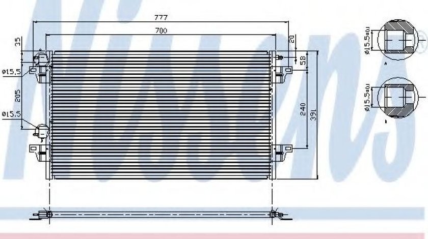 Condensator, climatizare RENAULT LAGUNA II (BG0/1) (2001 - 2016) NISSENS 94856 piesa NOUA