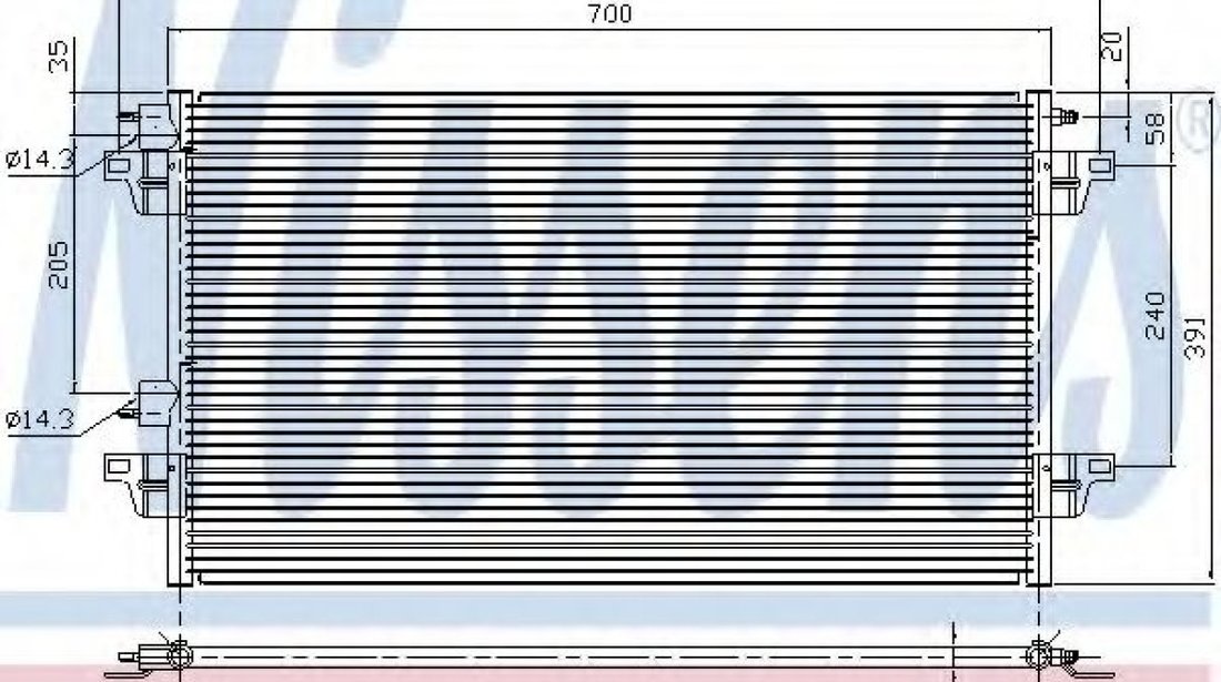 Condensator, climatizare RENAULT LAGUNA II (BG0/1) (2001 - 2016) NISSENS 94551 piesa NOUA
