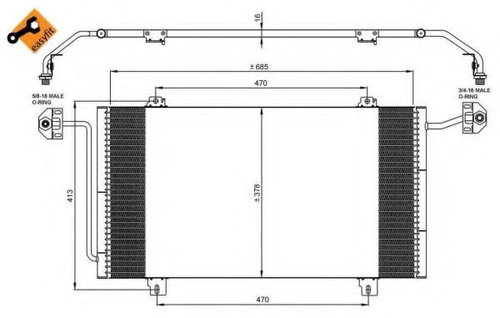 Condensator, climatizare RENAULT MASTER II platou / sasiu (ED/HD/UD) (1998 - 2010) NRF 35908 piesa N...