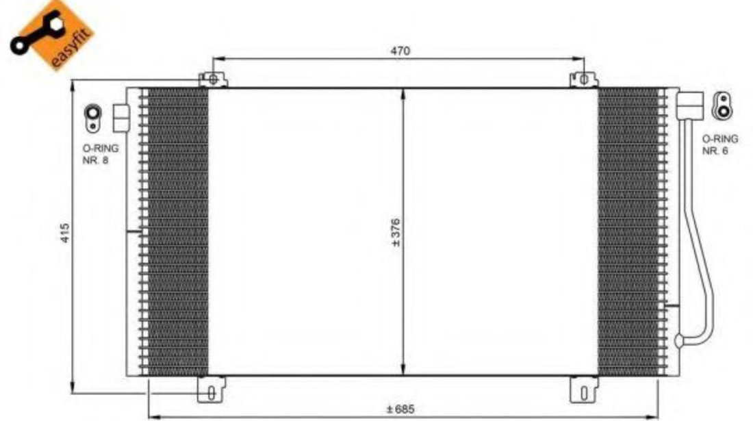 Condensator, climatizare RENAULT MASTER II caroserie (FD) (1998 - 2010) NRF 350030 piesa NOUA