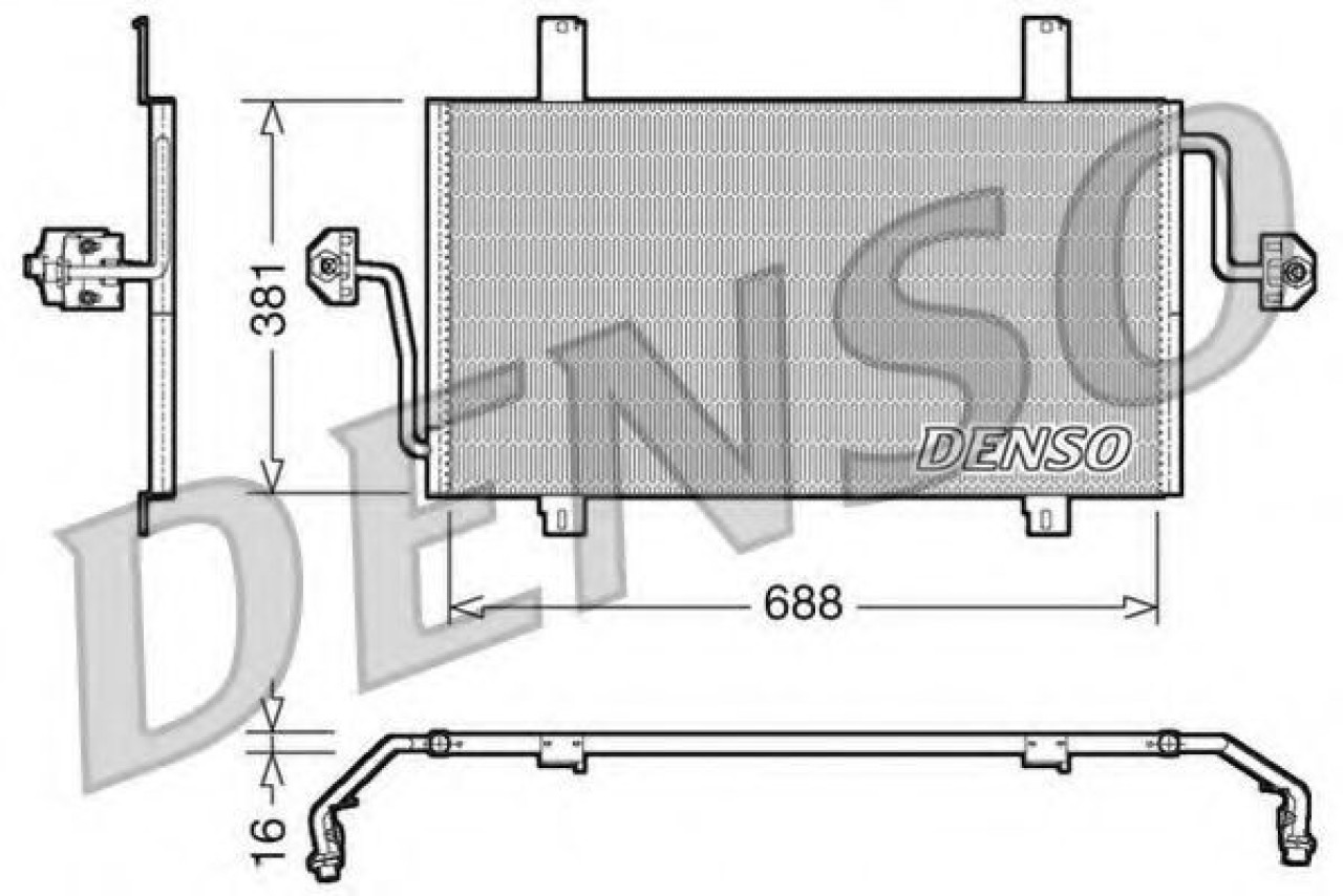 Condensator, climatizare RENAULT MASTER II caroserie (FD) (1998 - 2010) DENSO DCN23016 piesa NOUA