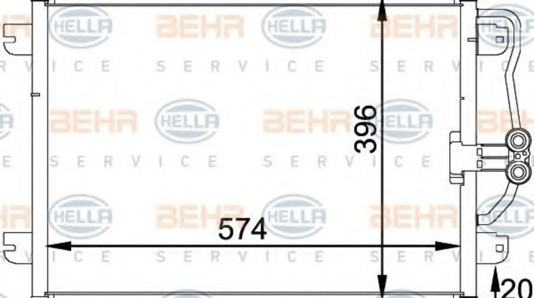 Condensator, climatizare RENAULT MEGANE I (BA0/1) (1995 - 2004) HELLA 8FC 351 037-751 piesa NOUA