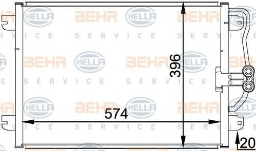 Condensator, climatizare RENAULT MEGANE I Break (KA0/1) (1999 - 2003) HELLA 8FC 351 037-751 piesa NO...