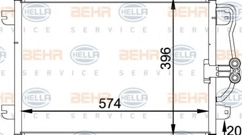 Condensator, climatizare RENAULT MEGANE I Scenic (JA0/1) (1996 - 2001) HELLA 8FC 351 037-751 piesa NOUA