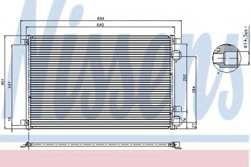 Condensator, climatizare RENAULT MEGANE II (BM0/1, CM0/1) (2002 - 2011) NISSENS 94626 piesa NOUA