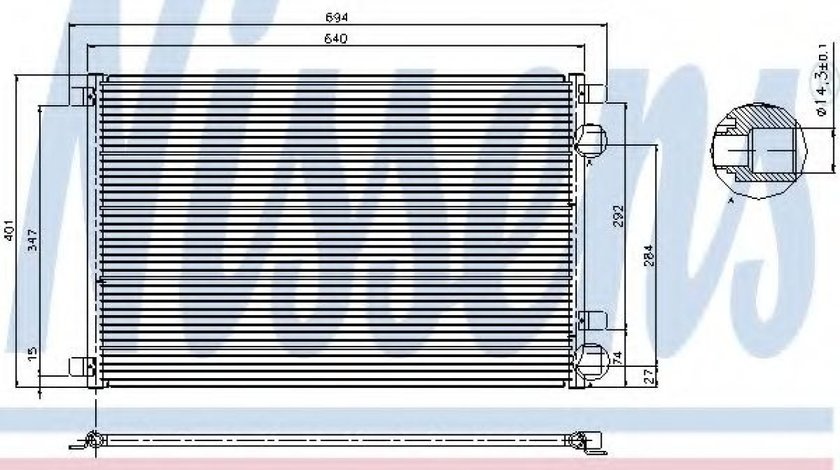 Condensator, climatizare RENAULT MEGANE II (BM0/1, CM0/1) (2002 - 2011) NISSENS 94626 piesa NOUA