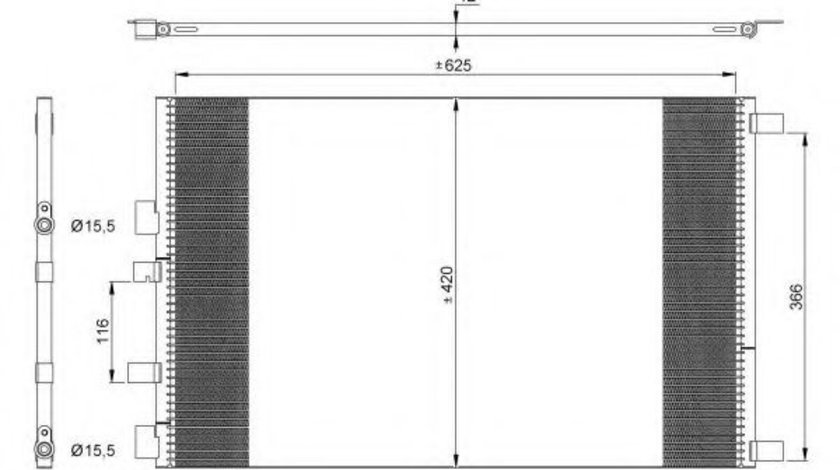 Condensator, climatizare RENAULT MEGANE II (BM0/1, CM0/1) (2002 - 2011) NRF 35913 piesa NOUA