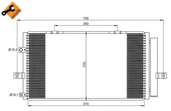 Condensator, climatizare ROVER 75 (RJ) (1999 - 2005) NRF 35659 piesa NOUA