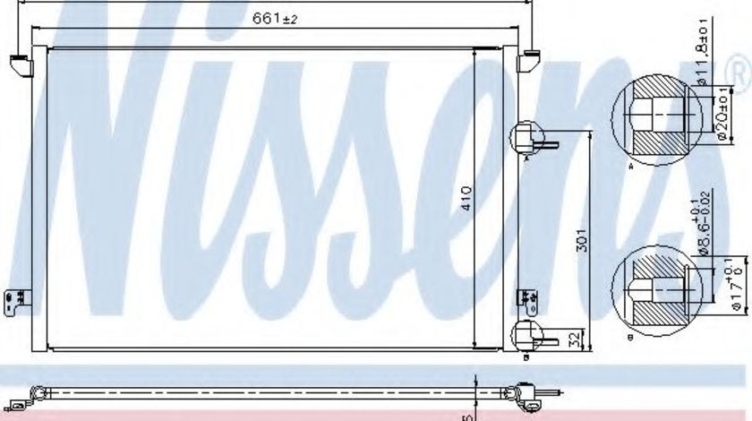 Condensator, climatizare SAAB 9-3 Cabriolet (YS3F) (2003 - 2016) NISSENS 940320 piesa NOUA