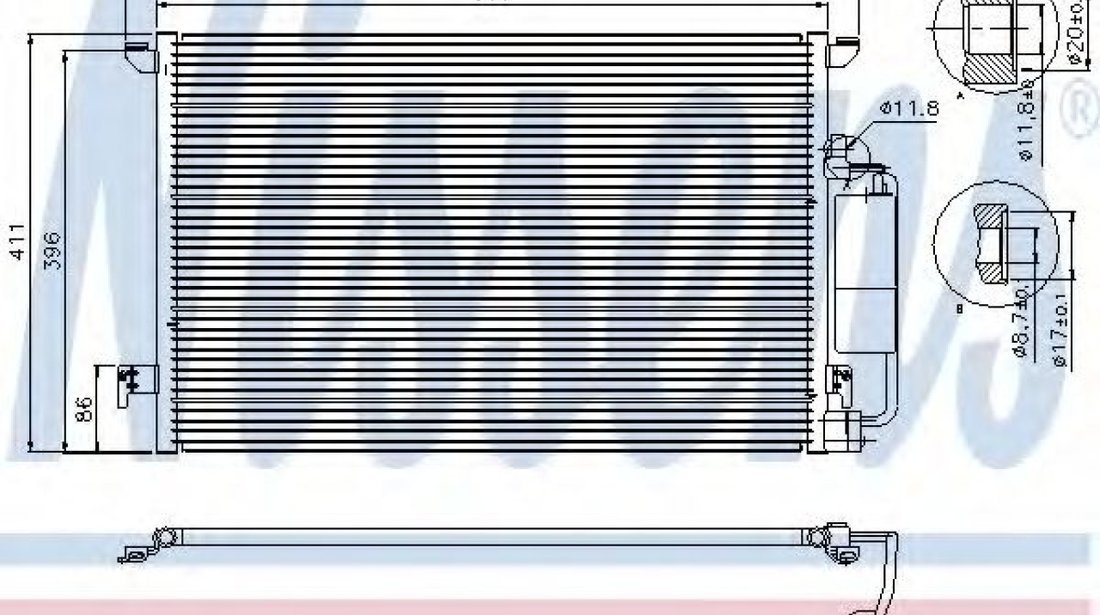 Condensator, climatizare SAAB 9-3 Cabriolet (YS3F) (2003 - 2016) NISSENS 94675 piesa NOUA