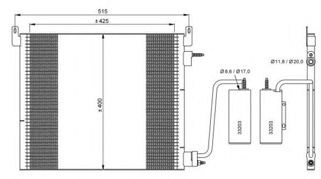 Condensator, climatizare SAAB 9-3 Cabriolet (YS3F) (2003 - 2016) NRF 35741 piesa NOUA