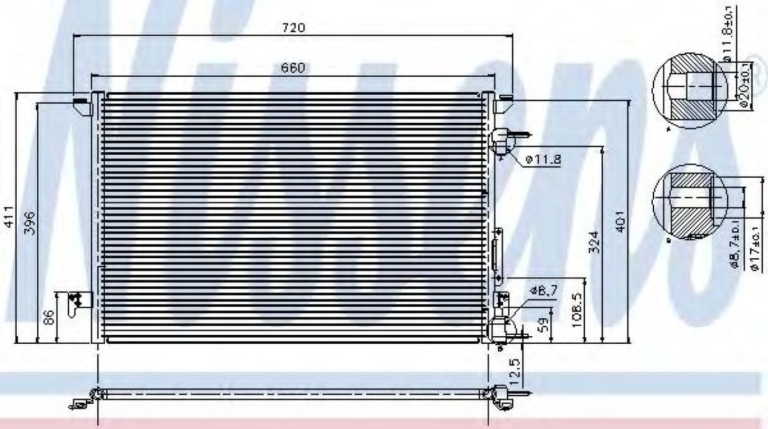 Condensator, climatizare SAAB 9-3 Combi (YS3F) (2005 - 2016) NISSENS 94597 piesa NOUA