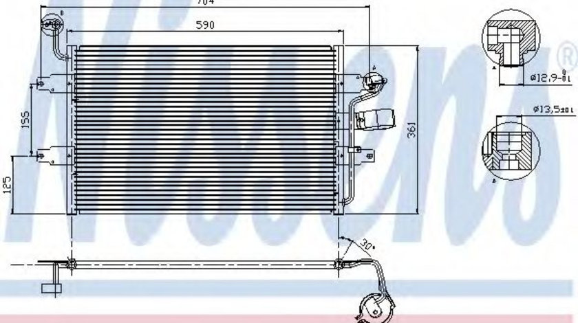 Condensator, climatizare SEAT CORDOBA (6K2) (1999 - 2002) NISSENS 94574 piesa NOUA