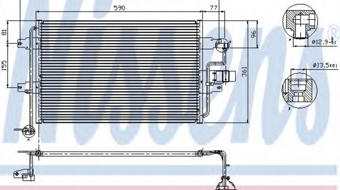 Condensator, climatizare SEAT LEON (1M1) (1999 - 2006) NISSENS 94838 piesa NOUA