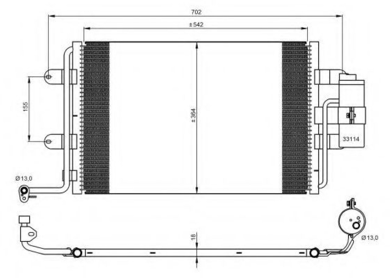 Condensator, climatizare SKODA OCTAVIA I (1U2) (1996 - 2010) NRF 35227 piesa NOUA