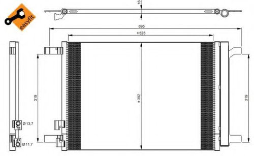 Condensator, climatizare SKODA OCTAVIA III Combi (5E5) (2012 - 2016) NRF 35968 piesa NOUA