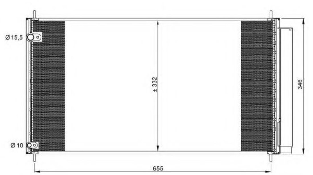 Condensator, climatizare TOYOTA AURIS (NRE15, ZZE15, ADE15, ZRE15, NDE15) (2006 - 2012) NRF 35838 piesa NOUA