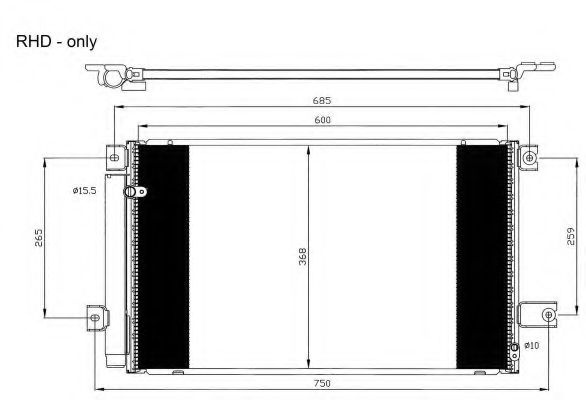 Condensator, climatizare TOYOTA AVENSIS (T25) (2003 - 2008) NRF 35629 piesa NOUA