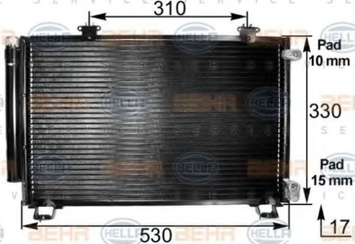 Condensator, climatizare TOYOTA YARIS VERSO (NLP2, NCP2) (1999 - 2005) HELLA 8FC 351 300-261 piesa N...