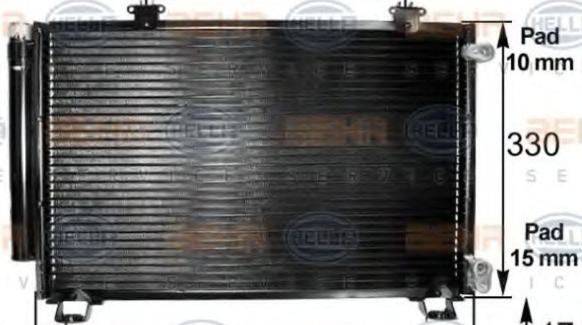 Condensator, climatizare TOYOTA YARIS VERSO (NLP2, NCP2) (1999 - 2005) HELLA 8FC 351 300-261 piesa NOUA