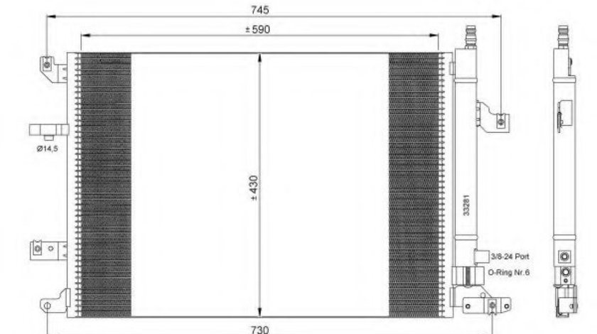 Condensator, climatizare VOLVO S60 I (2000 - 2010) NRF 35739 piesa NOUA