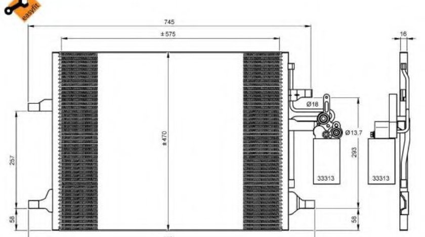 Condensator, climatizare VOLVO V60 (2010 - 2016) NRF 35930 piesa NOUA