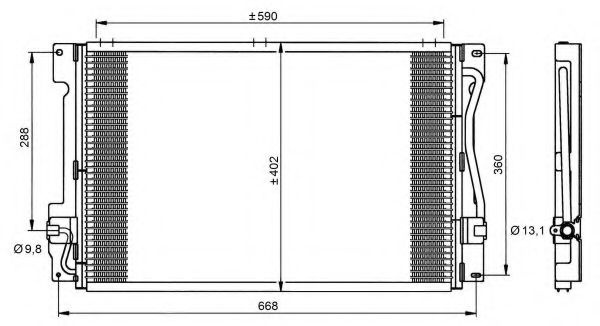 Condensator, climatizare VOLVO V70 I (LV) (1996 - 2000) NRF 35151 piesa NOUA