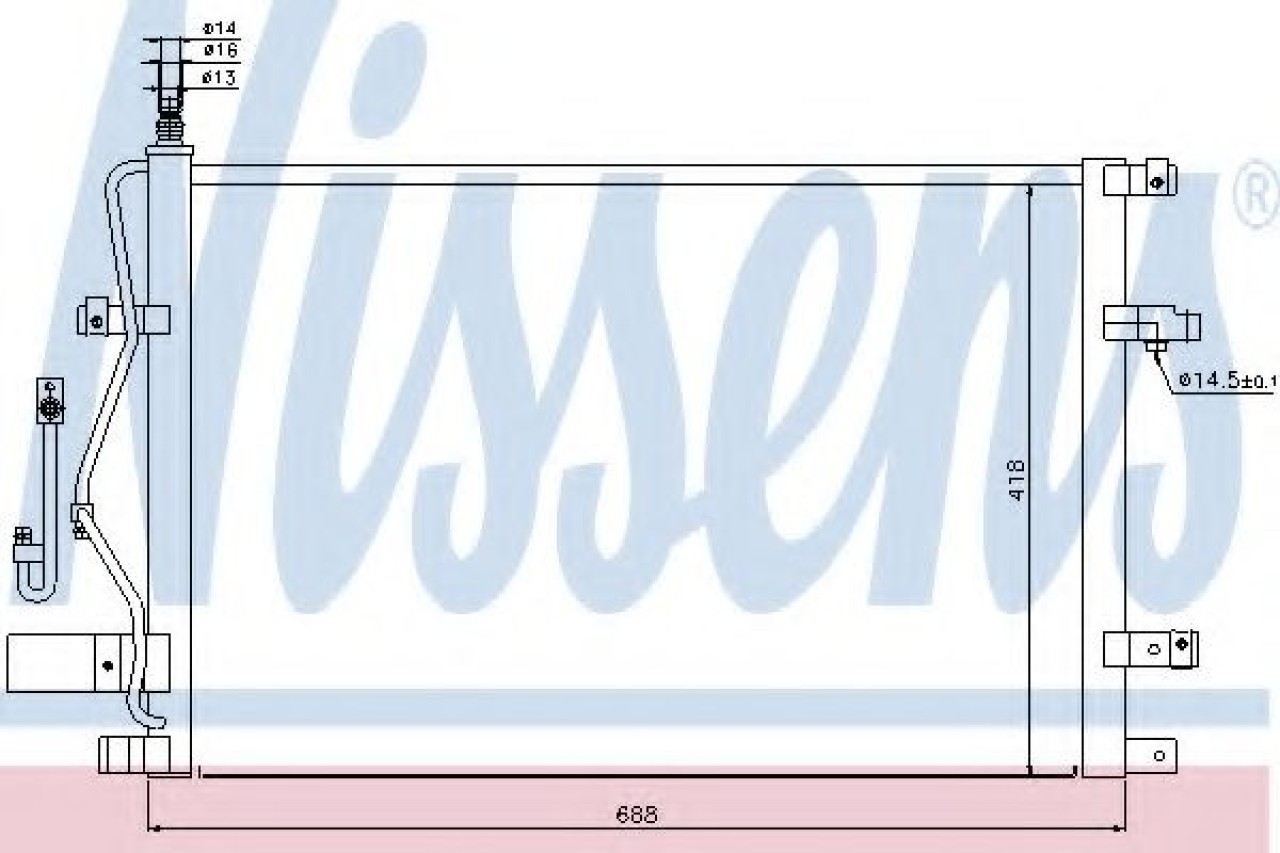 Condensator, climatizare VOLVO V70 II (SW) (2000 - 2007) NISSENS 94525 piesa NOUA