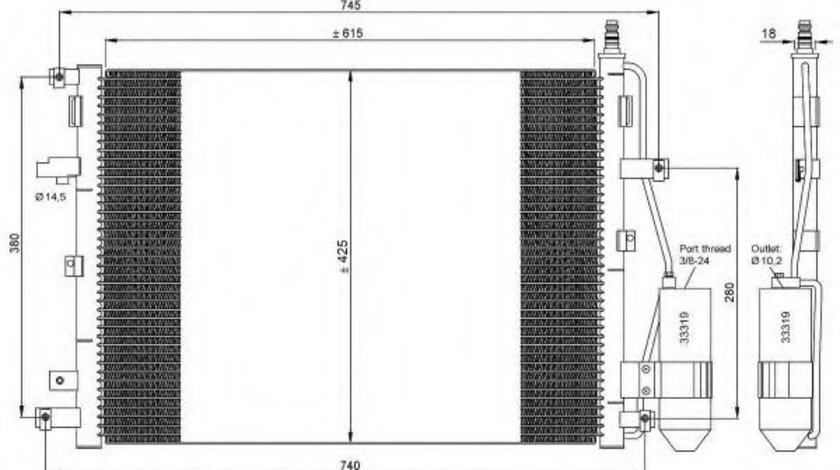 Condensator, climatizare VOLVO XC90 I (2002 - 2016) NRF 35876 piesa NOUA