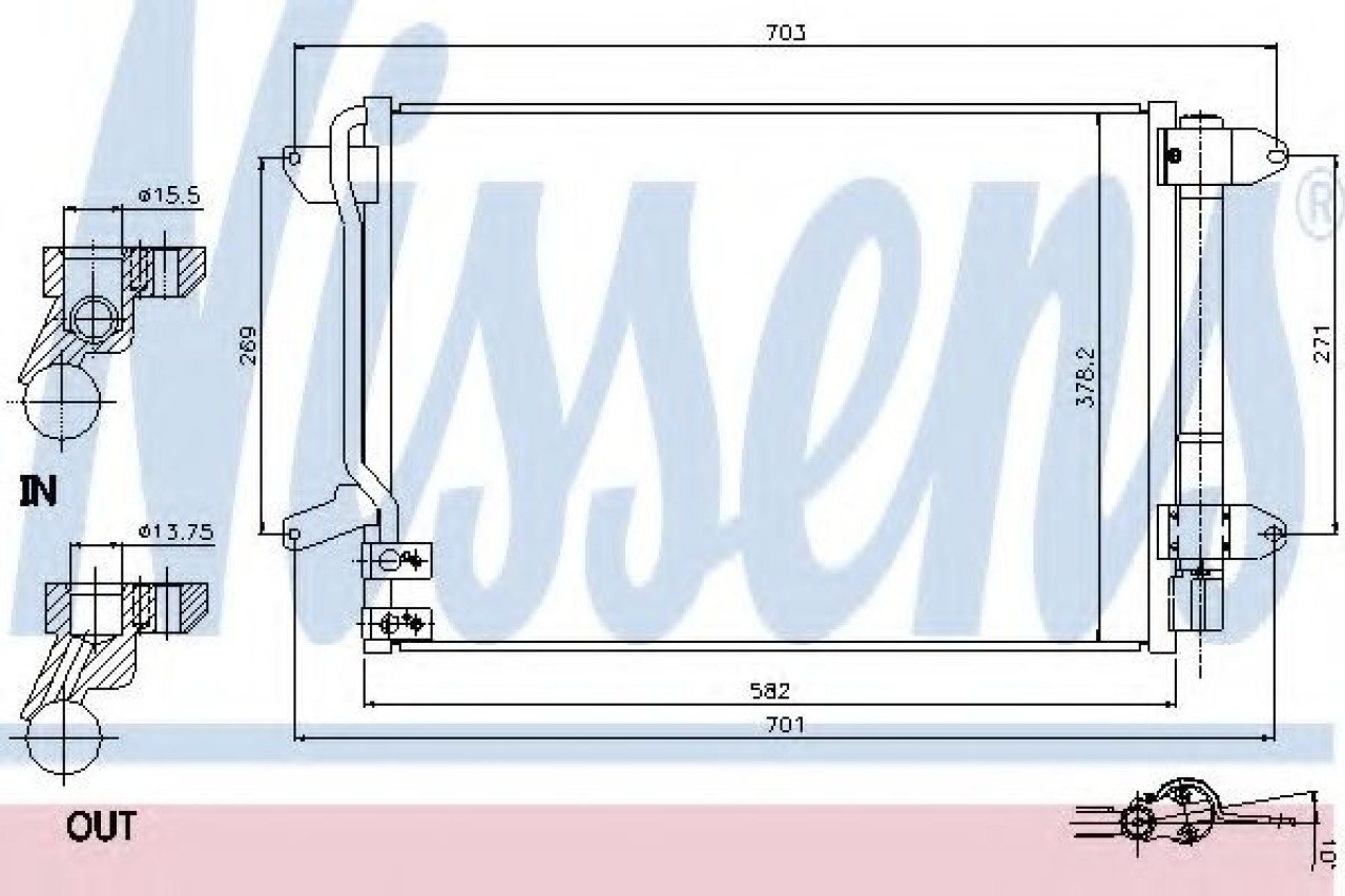 Condensator, climatizare VW BEETLE (5C1) (2011 - 2016) NISSENS 940238 piesa NOUA