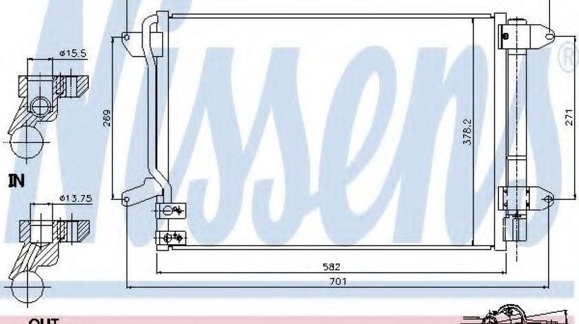 Condensator, climatizare VW BEETLE (5C1) (2011 - 2016) NISSENS 940238 piesa NOUA